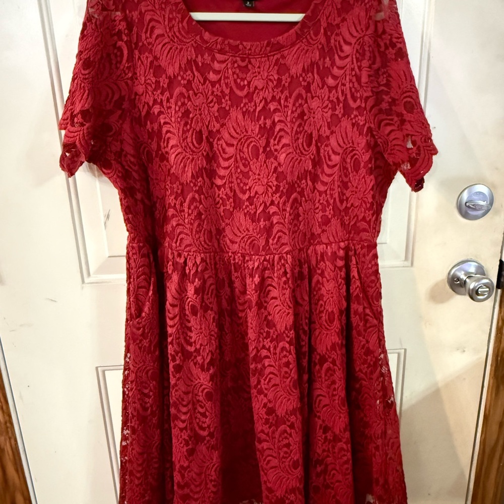 Torrid Wine Red Lace Mini Dress